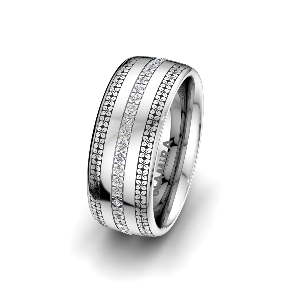 Women's Wedding Ring Ornate Charm 8 mm