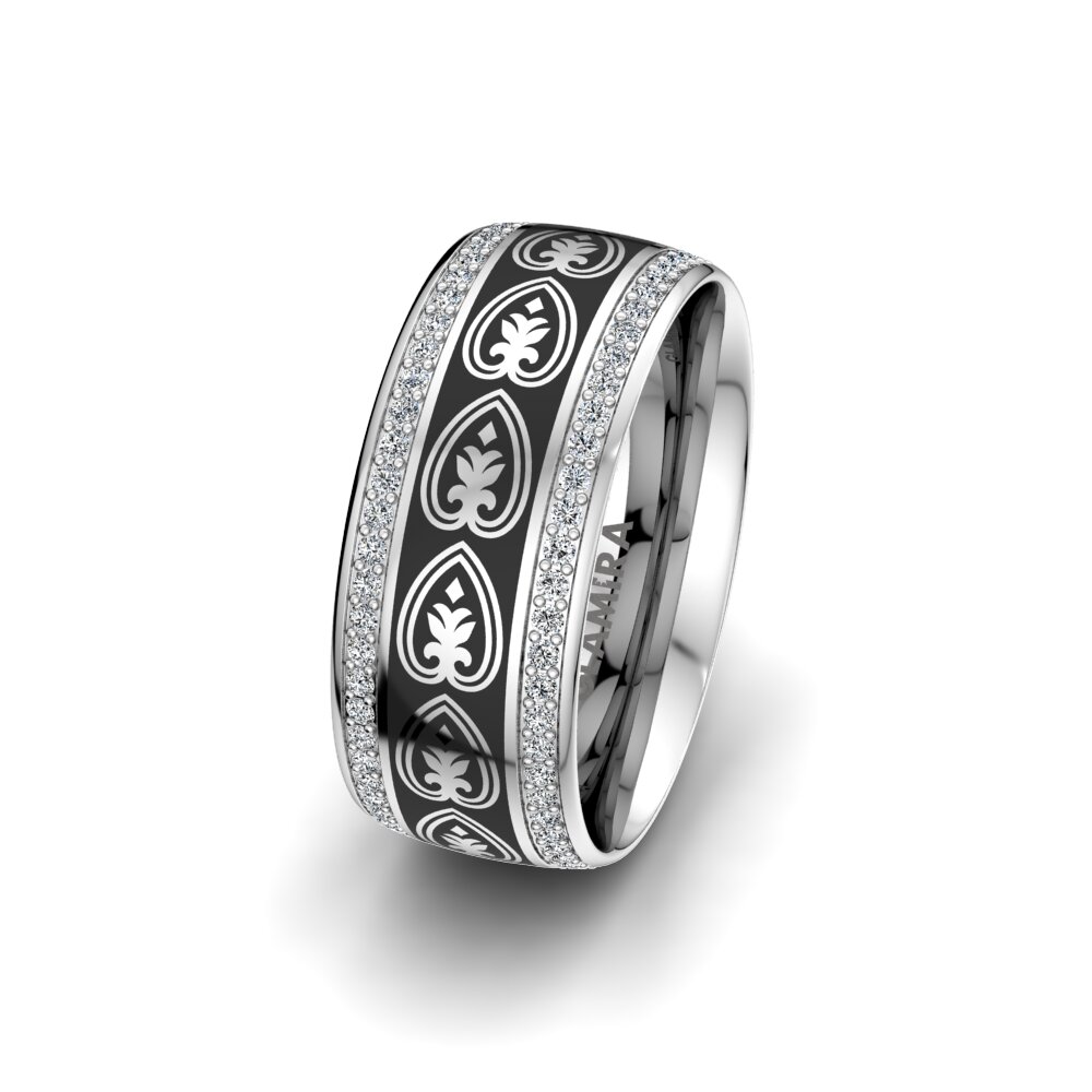 Women's Wedding Ring White Mirror 8 mm