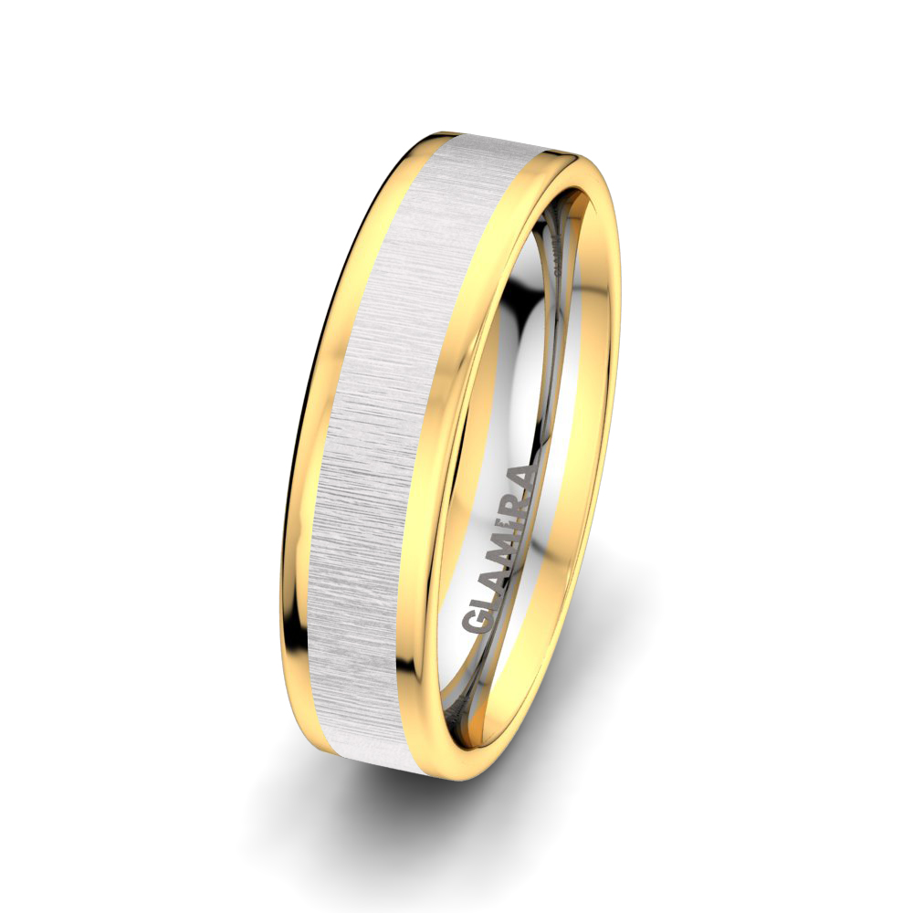 Men's Wedding Ring Golden Heart 6 mm