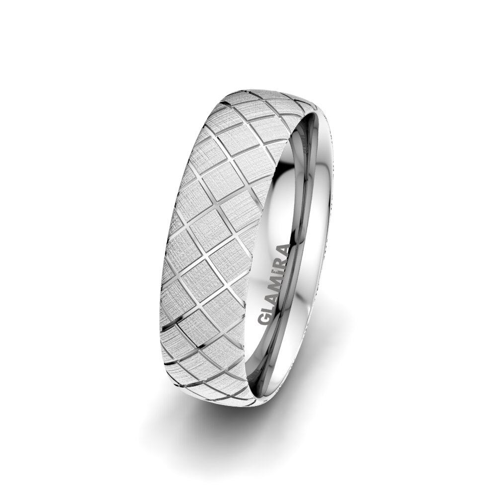 Men's Wedding Ring White Garden 6 mm